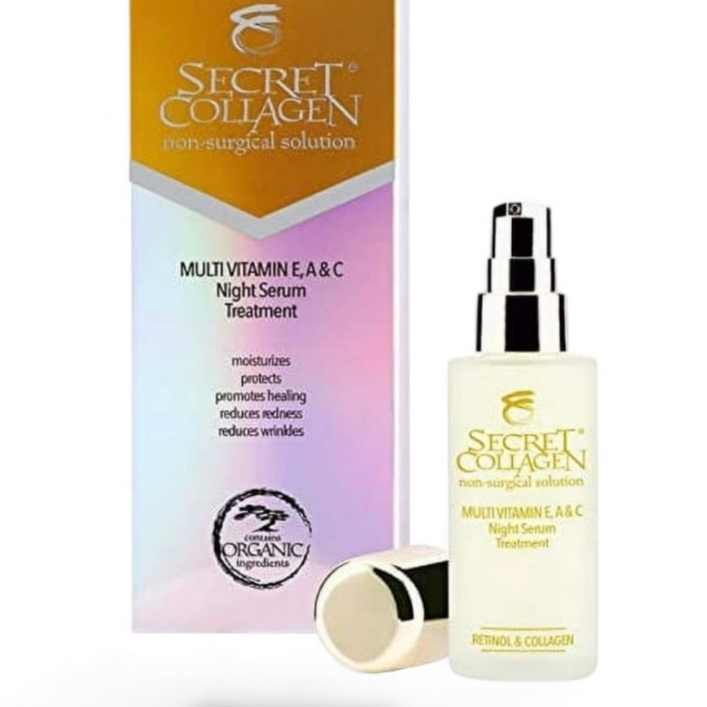 Multi Vitamin E, A & C Night Serum Treatment - Gold and White